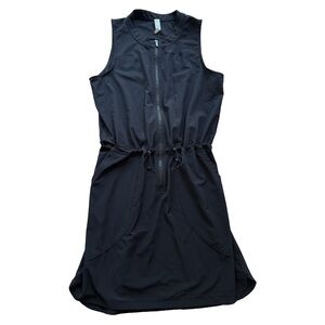 Zella Black Sleeveless Drawstring Athletic Dress, Size S